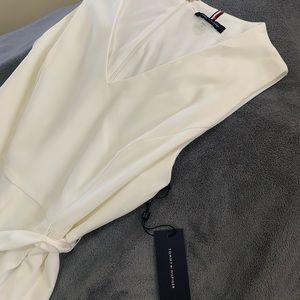 Tommy Hilfiger cropped ankle jumpsuit size 14 white